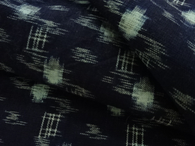  アンティーク　木綿本場久留米絣　抽象模様単衣着物